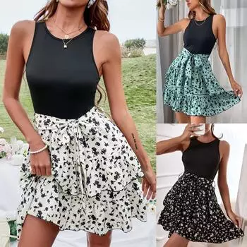 Женское платье с леопардовым принтом, пуловер с короткими рукавами, платье трапециевидной формы XL зелёный