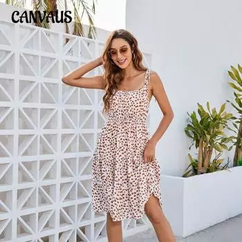 Женское платье с леопардовым принтом в горошек и вырезом халтер больших размеров S белый