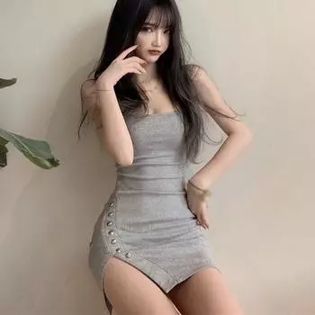 Женское платье с открытой спиной, нерегулярное платье на бретелях, облегающее платье M