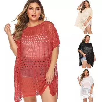 Женское платье с открытыми плечами Plus Plus Женская рубашка с открытыми плечами Повседневные платья 1XL красный