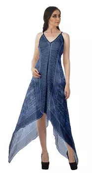 Женское платье с платком Moomaya Летние платья с лямкой на шее и принтом для женщин 2XL синий