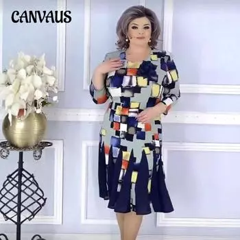 Женское платье с принтом S фиолетовый