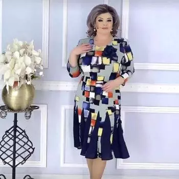 Женское платье с принтом S фиолетовый