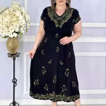 Женское платье с принтом S синий