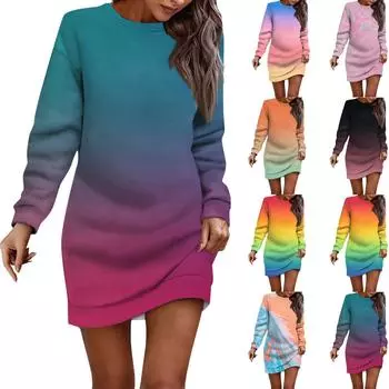 Женское платье с принтом тай-дай, длинными рукавами и запахом на бедрах, платье-толстовка M розовый