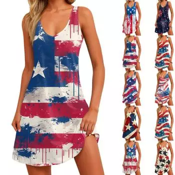 Женское платье с принтом, жилет, юбка с карманами, пляжная юбка, жилет с V-образным вырезом, юбка-жилет, юбка-жилет XL синий