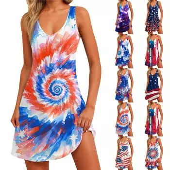 Женское платье с принтом, жилет, юбка с карманами, пляжная юбка, жилет с V-образным вырезом, юбка-жилет, юбка-жилет XL красный