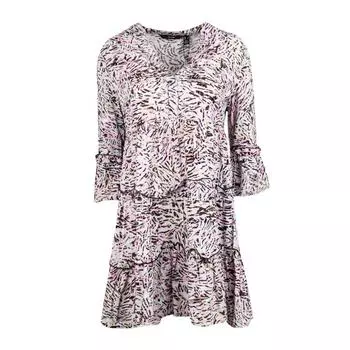 Женское платье с рукавом 3/4 и V-образным вырезом под зебру VERO MODA XS пастельные розовый