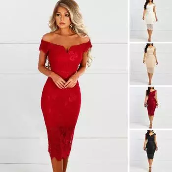Женское платье с v-образным вырезом, кружевное облегающее вечернее платье без рукавов, одношаговое коктейльное платье для свидания M красный