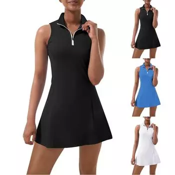 Женское платье с V-образным вырезом, летнее платье с плиссированной резинкой на талии, А-силуэтное платье L чёрный