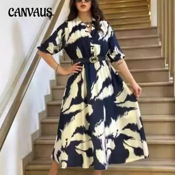 Женское платье с V-образным вырезом в стиле «Темперамент» S синий