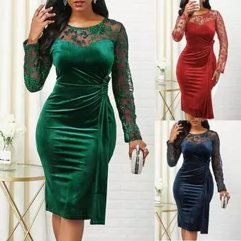 Женское платье с вырезом для вечеринок, однотонное платье с запахом бедра 3XL зелёный