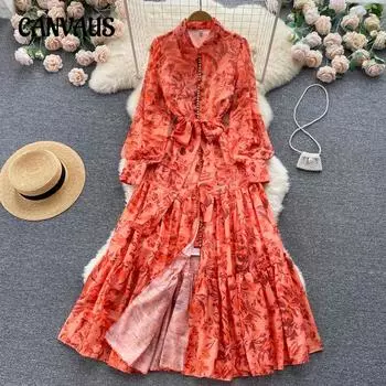 Женское платье с высоким холодным ветром Imperial Sister Wind, весенне-осеннее, с завязками на талии, элегантное, темпераментное, длинное платье M зелёный