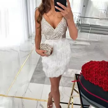 Женское платье, сексуальное коктейльное платье с блестками, элегантное платье миди без рукавов с высокой талией для свидания, вечеринки S розы красного