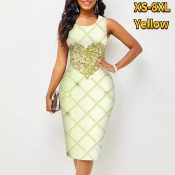 Женское платье Sling Summer Grid Love Print Dresses Tight без рукавов Slim Fit Sexy Fashion Top Clothing XS розовый