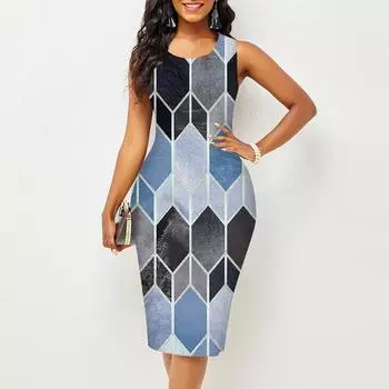 Женское платье Sling Summer Нерегулярный сетчатый принт Платья обтягивающие без рукавов Slim Fit Сексуальная модная верхняя одежда XS розовый