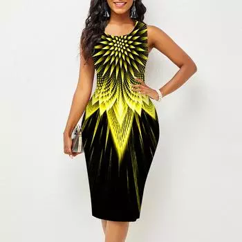 Женское платье Sling SummerArrow Print Print Dresses Tight Sleeveless Slim Fit Sexy Fashion Top Clothing XS фиолетовый