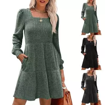 Женское платье-свитшот большого размера с длинным рукавом и V-образным вырезом в стиле пэчворк, повседневные мини-платья M чёрный