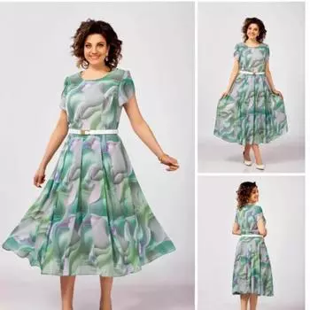 Женское платье Свободное платье с принтом S зелёный