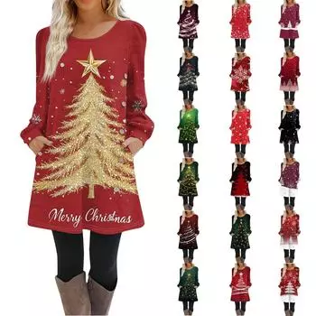 Женское платье-трапеция с длинным рукавом, повседневное платье-пуловер свободного кроя на пуговицах с карманами L армия зеленый