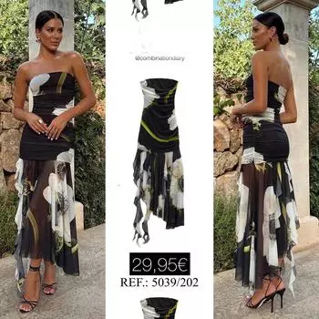 Женское платье-труба с трафаретным принтом в европейском и американском стиле 2023 г. Small