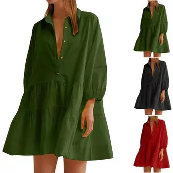 Женское платье в стиле бохо, повседневное свободное платье макси с короткими рукавами и нагрудником XS винный