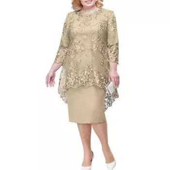 Женское платье вышитое кружевное облегающее платье длиной до колена большого размера 4XL синий