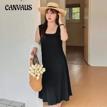 Женское платье-жилет в тонкую внутреннюю полоску больших размеров, весеннее и осеннее трикотажное платье, длинное платье XL чёрный