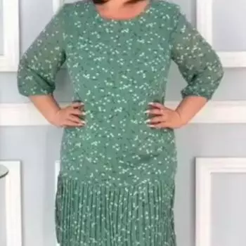 Женское плиссированное платье с круглым вырезом, платье средней длины, облегающее, темпераментное, цветочное платье S белый