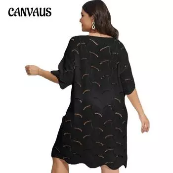 Женское пляжное платье-бикини больших размеров с вырезом на шее one size белый