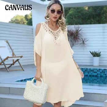 Женское пляжное платье больших размеров с крючками в стиле пэчворк, сексуальное пляжное платье с открытой спиной и ремешками, накидки