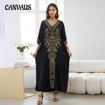 Женское пляжное платье больших размеров с вышивкой, праздничная рубашка от солнца, накидка на бикини One Size чёрный