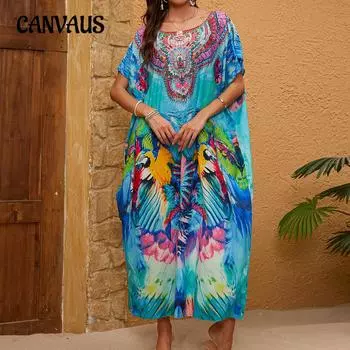 Женское пляжное платье в богемном стиле, праздничная рубашка от солнца, купальник, пляжное платье One Size