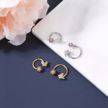 Женское поддельное кольцо для пирсинга в носу, зажим для носа в виде пчелы, не пирсинг, зажим для носа, бабочка, магнитное кольцо из нержавеющей стали, кольцо с перегородкой, ювелирные изделия