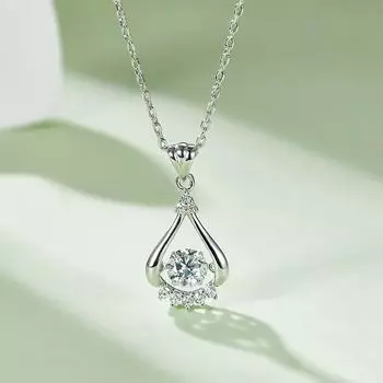 Женское помолвочное ожерелье с подвеской D-цвета из серебра 925 пробы с муассанитом и бриллиантами, модная цепочка, свадебные украшения для девочек, рождественский подарок
