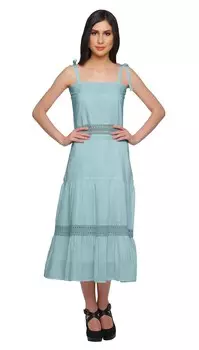 Женское повседневное длинное платье без рукавов Moomaya с регулируемым плечевым ремнем 2XL зеленый лайм