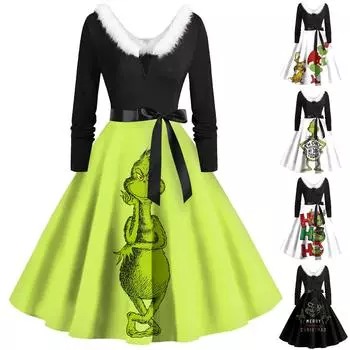 Женское повседневное и модное платье на молнии с длинными рукавами и v-образным вырезом в тон S