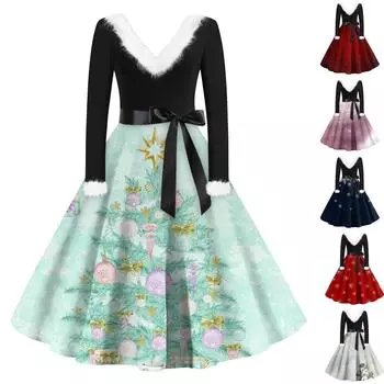 Женское повседневное и модное платье на молнии с длинными рукавами и v-образным вырезом в тон L чёрный