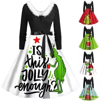 Женское повседневное и модное платье на молнии с длинными рукавами и v-образным вырезом в тон XXL