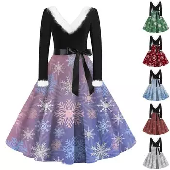 Женское повседневное и модное платье на молнии с длинными рукавами и v-образным вырезом в тон XL красный