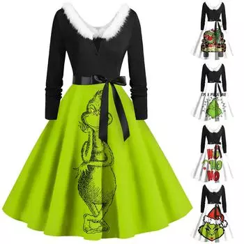 Женское повседневное и модное платье на молнии с длинными рукавами и v-образным вырезом в тон M