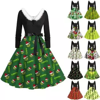 Женское повседневное и модное платье на молнии с длинными рукавами и v-образным вырезом в тон XXL