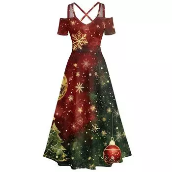 Женское повседневное и модное платье с принтом, сексуальное, на подтяжках, ретро, большое платье-качели L армия зеленый