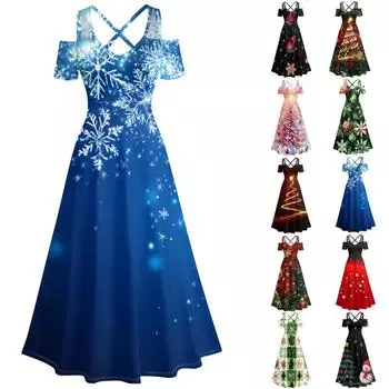 Женское повседневное и модное платье с принтом, сексуальное, на подтяжках, ретро, большое платье-качели M