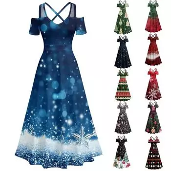 Женское повседневное и модное платье с принтом, сексуальное, на подтяжках, ретро, большое платье-качели S красный