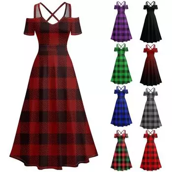 Женское повседневное и модное платье с принтом, сексуальное, на подтяжках, ретро, большое платье-качели XXL зелёный