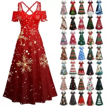 Женское повседневное и модное платье с принтом, сексуальное, на подтяжках, ретро, большое платье-качели XXL