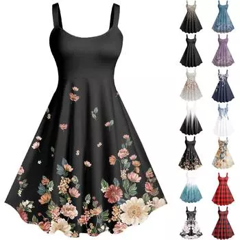 Женское повседневное и модное платье с принтом, сексуальное, на подтяжках, ретро, большое платье-качели M светло-розовый