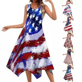 Женское повседневное летнее платье с принтом, сарафан с короткими рукавами, платья-майки, пляжное платье L бежевый