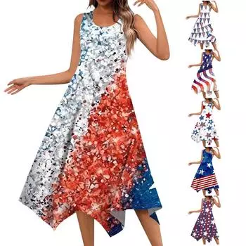 Женское повседневное летнее платье с принтом, сарафан с короткими рукавами, платья-майки, пляжное платье L бежевый